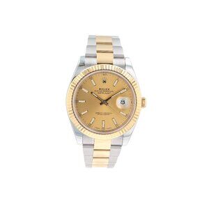 B&P Rolex Datejust  126333 41mm Champagne Index Luminous Dial Fluted Oyster